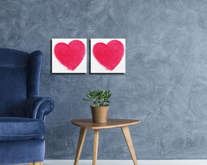 QUADRO DECORATIVO CANVAS CORAÇÃO - 30x30 - COD. C0102