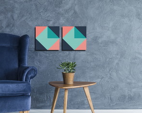 QUADRO DECORATIVO CANVAS GEOMETRICO - 30x30 - COD. C0105