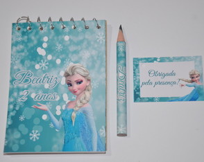 Bloquinho Personalizado com Lápis Frozen