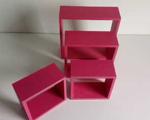 Kit Com 3 Nichos Cubo Roso Pink - Compre Um Kit E Ganhe + UM