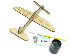 Lembrancinha Avião mdf Tinta e Pincel - Tema O Aviador Cute