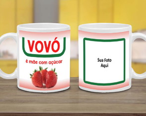 Caneca com Foto - Vovó É Mãe com Açúcar