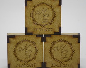 Caixinha mdf Crú Personalizada 6x6x6 cm