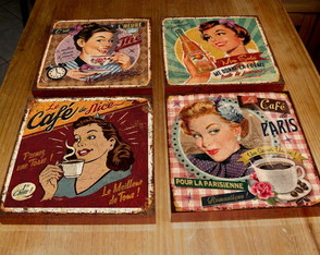 4 Quadros Tela Decorativos Housewives