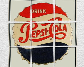 Painel Decorativo 9 Peças Pepsi Cap