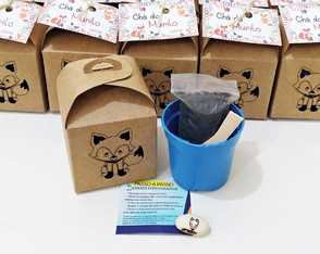 Lembrancinha Kraft Semente Personalizada - Tema Bosque Cute