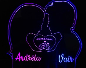 Luminária Personalizada com nome do Casal