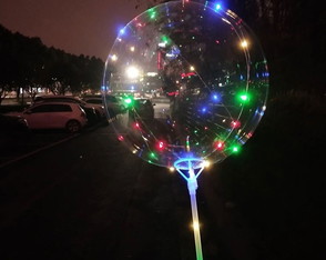 BALÃO REDONDO LED COLORIDO 18" COM CABO