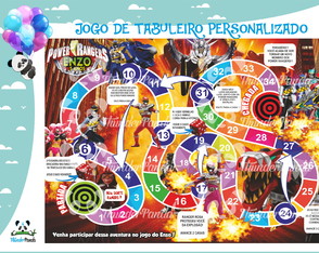 20 Jogos de Tabuleiro Power Ranger Dino Personalizado