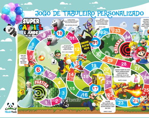 Jogo de Tabuleiro Super Mario Personalizados