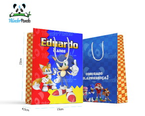 Sacolinha Grande Sonic Personalizada