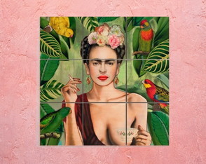 Painel Decorativo 9 Peças Frida Khalo Birds