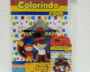 Kit de Colorir com Giz Circo Menino