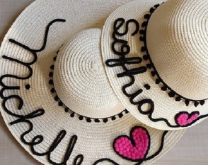 Kit Chapeu mãe e filha- Chapéus palha personalizado com nome