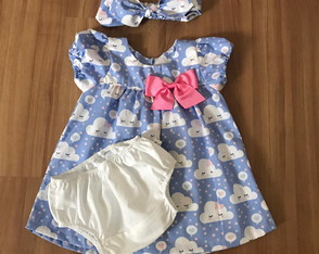 Vestido infantil chuva de amor