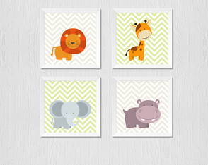 Quadrinho Infantil Elefante Girafa Leão Hipopótamo
