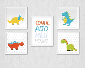 Quadrinho Infantil Dinossauros Coloridos Sonhe Alto