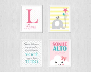 Quadrinho Infantil Elefantinho Sonhe Alto Rosa