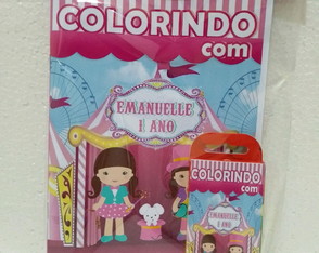 Kit de Colorir com Giz de Cera Circo Rosa