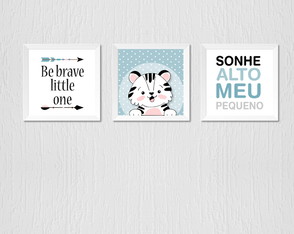 Quadrinho infantil sonhe alto, be brave e tigre