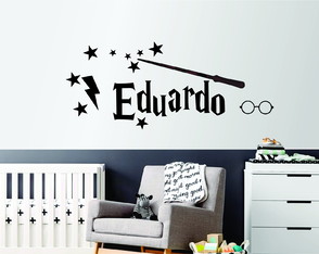 Adesivo com tema Harry Potter, nomer personalizado