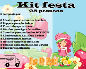 Kit Festa 25 Pessoas Moranguinho