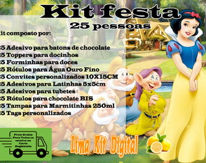 Kit Festa 25 Pessoas Branca de Neve