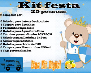 Kit Festa 25 Pessoas Urso Príncipe