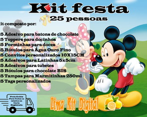 Kit Festa 25 Pessoas Turma do Mickey