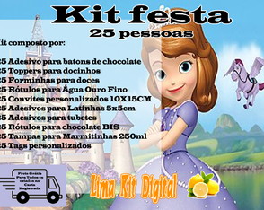 Kit Festa 25 Pessoas Princesa Sofia