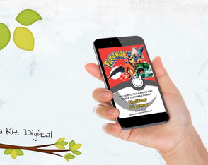 Convite digital Personalizado - Pokemon
