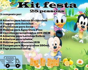 Kit Festa 25 Pessoas Mickey e sua turma baby