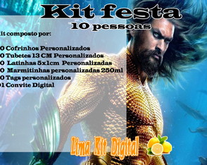 Kit Festa 10 Pessoas - Aquaman