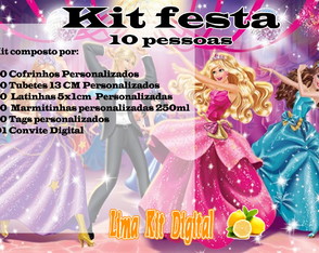 Kit Festa 10 Pessoas - Barbie
