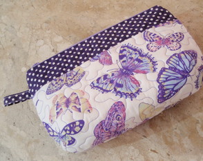 Necessaire de Tecido Borboleta Lilas