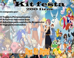 KIt 200 Itens - Anime