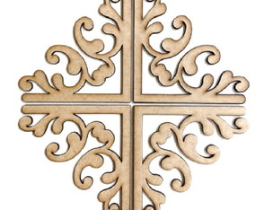 Aplique Recorte Arabesco mdf para Artesanato (20x20)