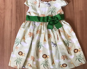 Vestido Infantil Safari Verde 10/12