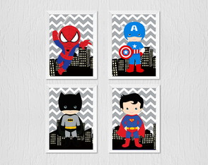 Quadro Infantil Super Heróis