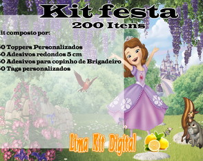 KIt 200 Itens - Princesa Sofia