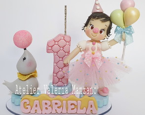 VELA PALHACINHA CIRCO ROSA PERSONALIZADA