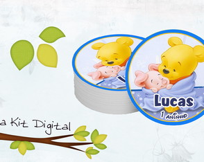 Adesivo para latinha Pooh Baby