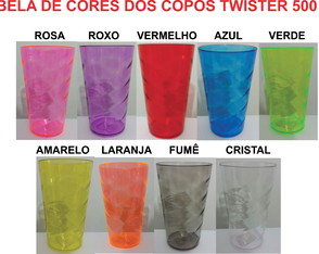 Copo Twister 500ml sem Tampa sem Canudo sem Personalização