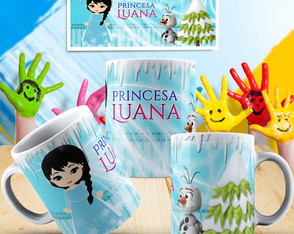 CANECA DE POLÍMERO FROZEN PERSONALIZADA COM NOME