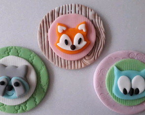 Aplique Doce 6 cm Tema Raposinha e Animais do Bosque