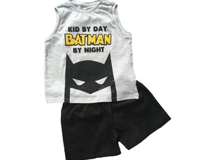 Conjunto Batman by night: Short tricoline e Camisa de malha