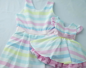 Vestidos Arco Iris Infantil Mãe e Filha