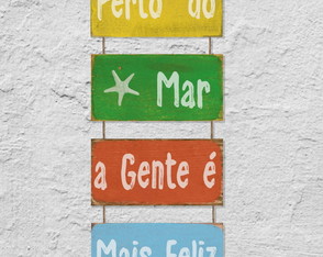 Kit 4 Placas Decorativas Perto do Mar