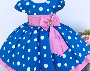 Vestido Galinha Pintadinha Rosa/ Tamanho: 1, 2 e 3