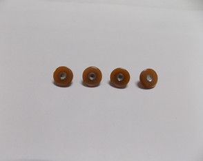 Botões com Pé Bege com Strass - 34 unidades